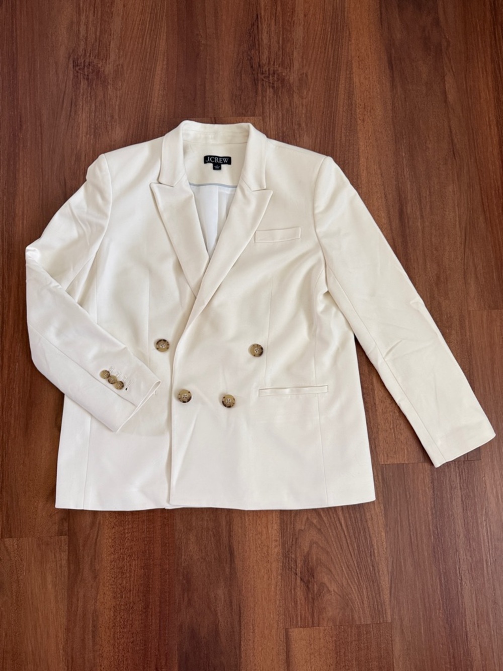 J. Crew Double-Breasted Cream Blazer  (Matching pants also listed)